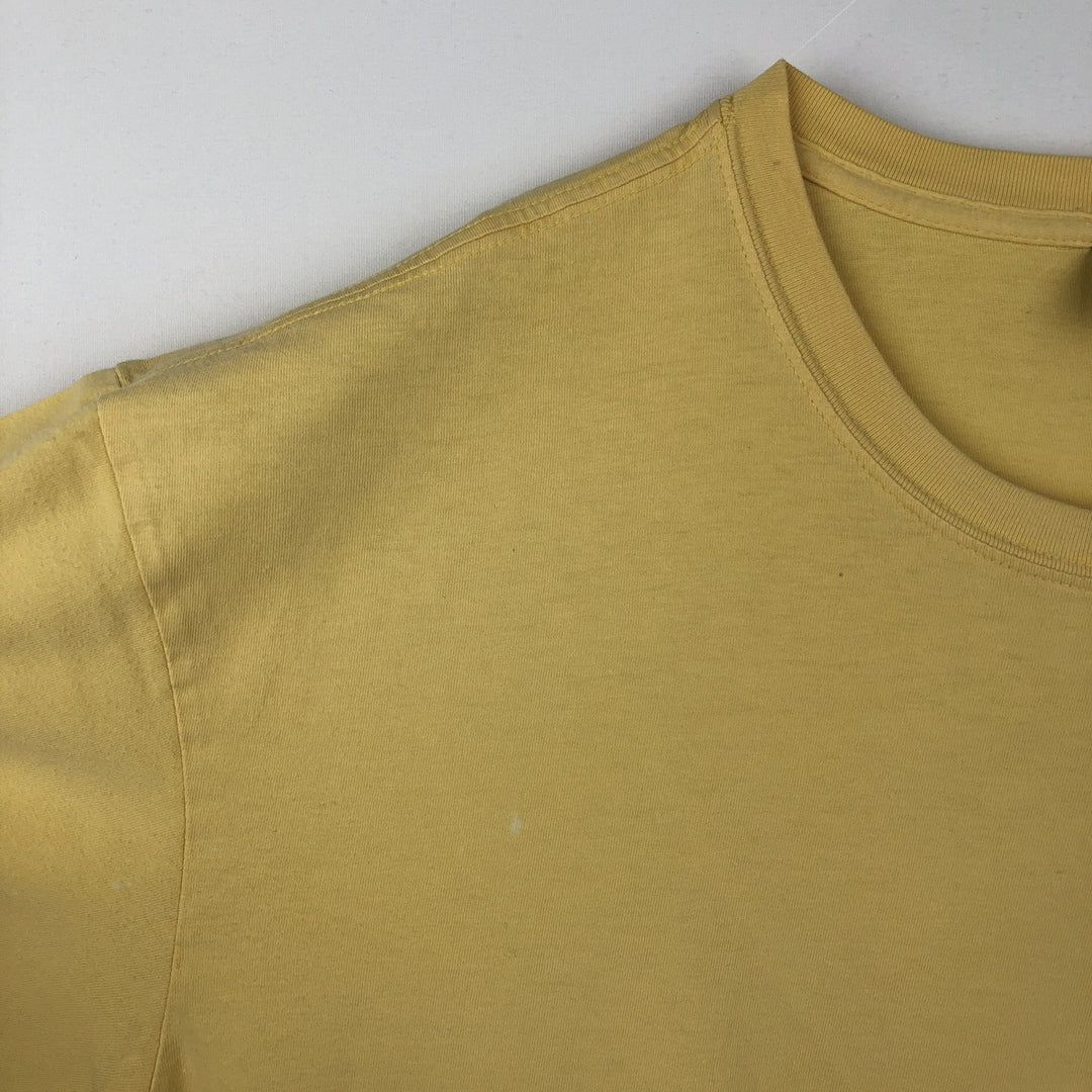 Ralph Lauren POLO by Ralph Lauren Short-Sleeve T-Shirt with One-Point Logo, Men's Size XL (approx.) cotton yellow type Vintage Second Hand