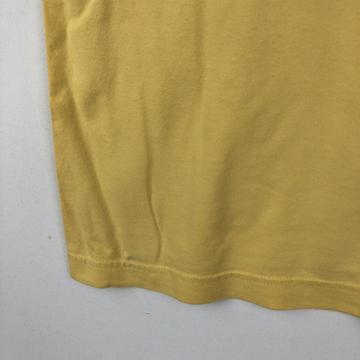 Ralph Lauren POLO by Ralph Lauren Short-Sleeve T-Shirt with One-Point Logo, Men's Size XL (approx.) cotton yellow type Vintage Second Hand