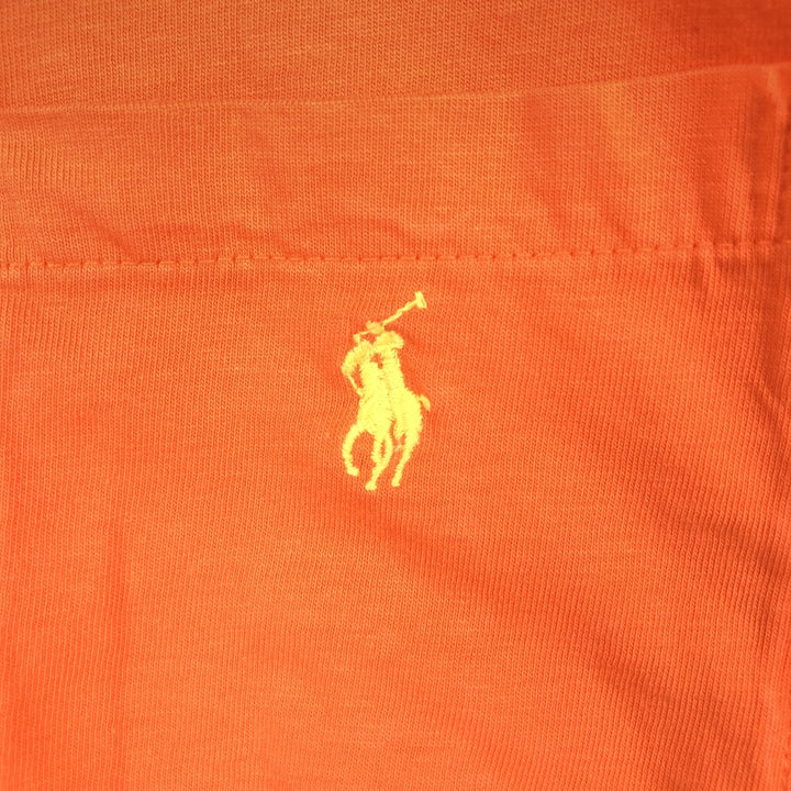 Ralph Lauren POLO by Ralph Lauren Short-Sleeve T-Shirt with One-Point Logo Pocket, Men's Size XL (approx.) cotton orange type Vintage Second Hand