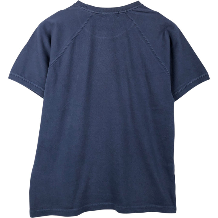 Ralph Lauren POLO by Ralph Lauren Short-Sleeve T-Shirt with One-Point Logo, Men's Size XL (approx.) cotton navy blue type Vintage Second Hand