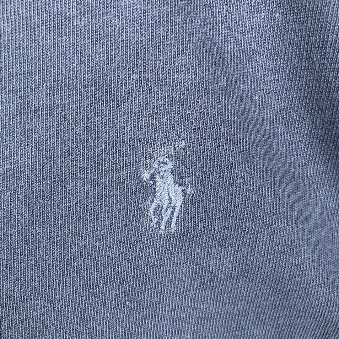 Ralph Lauren POLO by Ralph Lauren Short-Sleeve T-Shirt with One-Point Logo, Men's Size XL (approx.) cotton navy blue type Vintage Second Hand