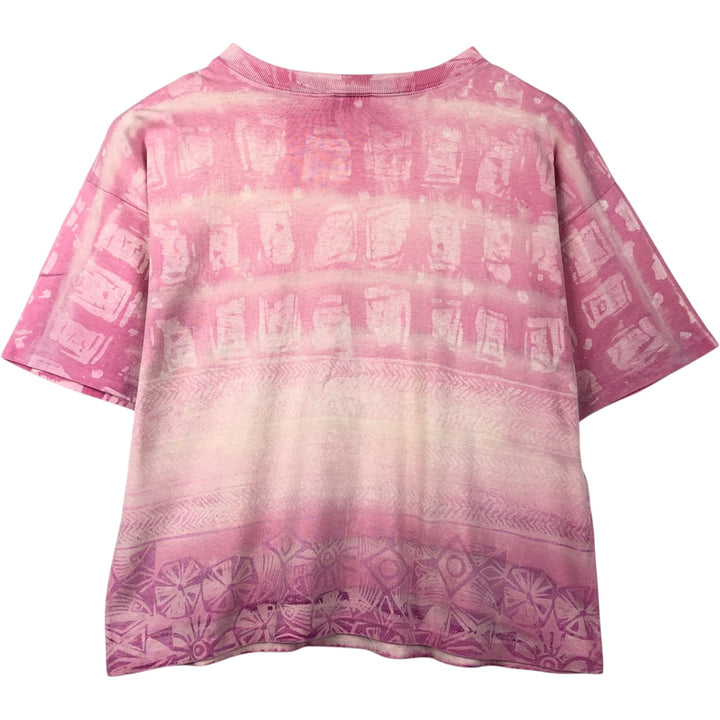 Ocean Pacific all-over print surf skate t-shirt, men's size L (approx.) unclear pink type Vintage Second Hand