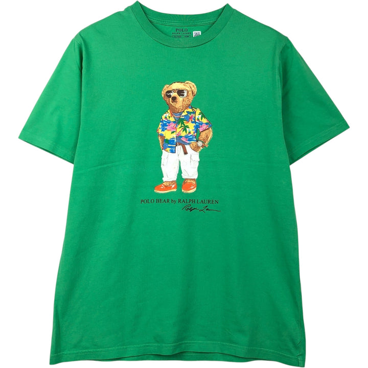 Ralph Lauren POLO RALPH LAUREN Polo Bear Short-Sleeve Printed T-Shirt, Men's Size XL (approx.) cotton green type Vintage Second Hand