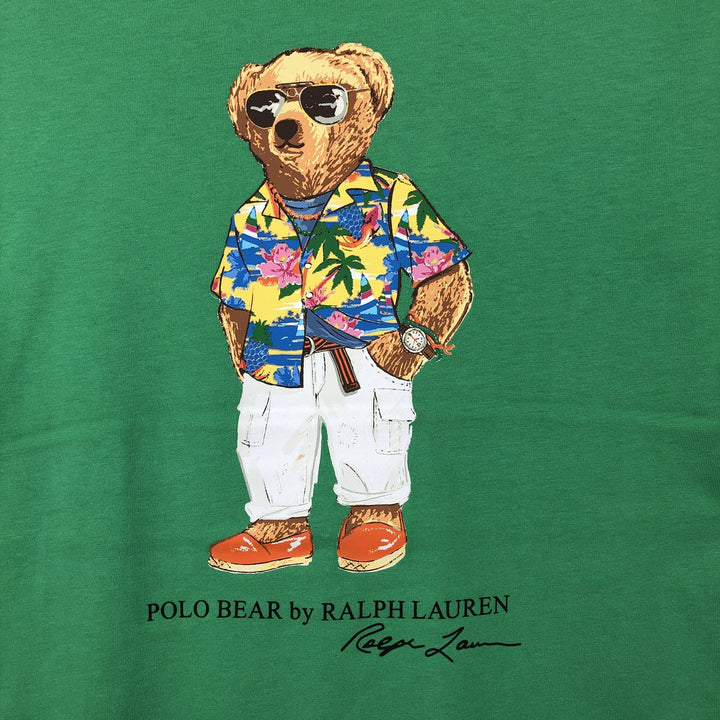 Ralph Lauren POLO RALPH LAUREN Polo Bear Short-Sleeve Printed T-Shirt, Men's Size XL (approx.) cotton green type Vintage Second Hand