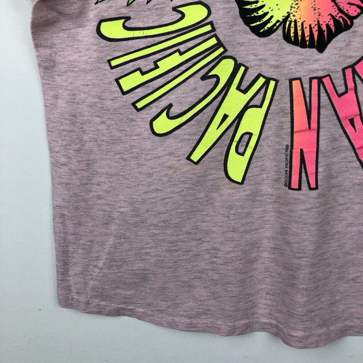 80'S Ocean Pacific surf/skate t-shirt, men's size XL equivalent, vintage. unclear pink type Vintage Second Hand