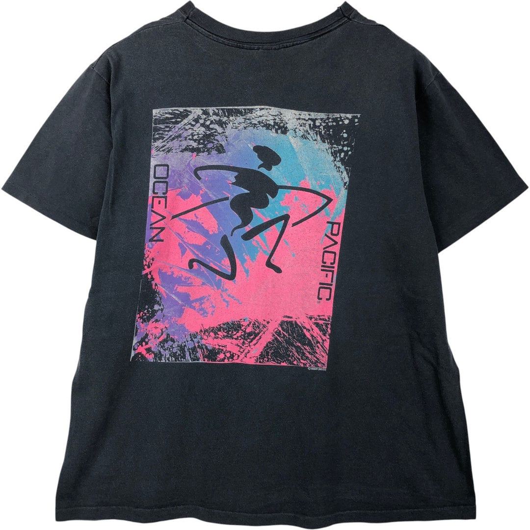 90'S Ocean Pacific surf/skate t-shirt, men's size XL equivalent, vintage. unclear black type Vintage Second Hand