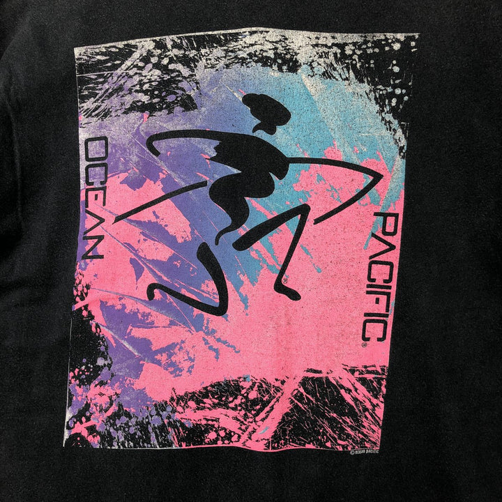 90'S Ocean Pacific surf/skate t-shirt, men's size XL equivalent, vintage. unclear black type Vintage Second Hand