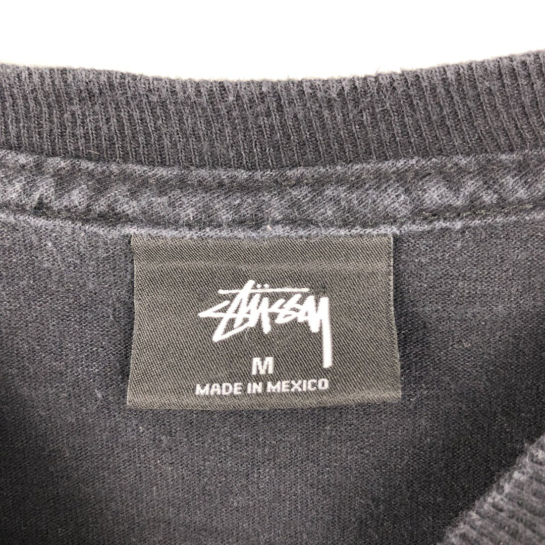Stussy all-over print surf skate t-shirt, men's size M (approx.) cotton black type Vintage Second Hand