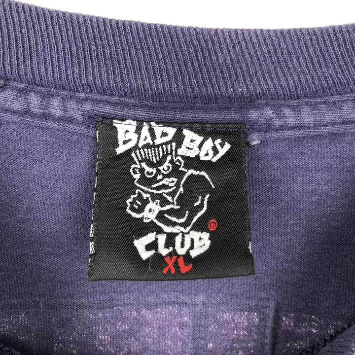 BAD BOY CLUB Double-Sided Print Surf Skate T-Shirt, Made in USA, Men's XL (approx.) cotton navy blue type Vintage Second Hand