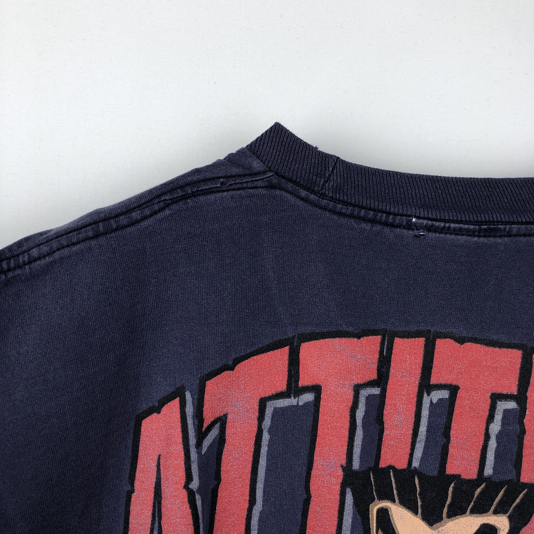 BAD BOY CLUB Double-Sided Print Surf Skate T-Shirt, Made in USA, Men's XL (approx.) cotton navy blue type Vintage Second Hand