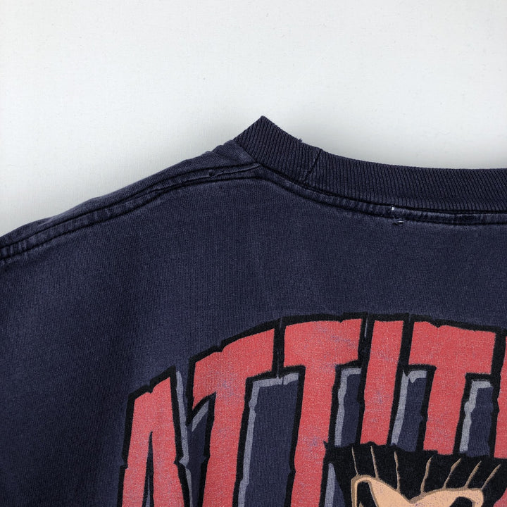 BAD BOY CLUB Double-Sided Print Surf Skate T-Shirt, Made in USA, Men's XL (approx.) cotton navy blue type Vintage Second Hand