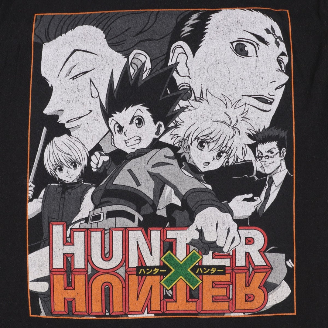 HUNTERxHUNTER Anime Character Print T-Shirt, Men's Size M cotton black type Vintage Second Hand