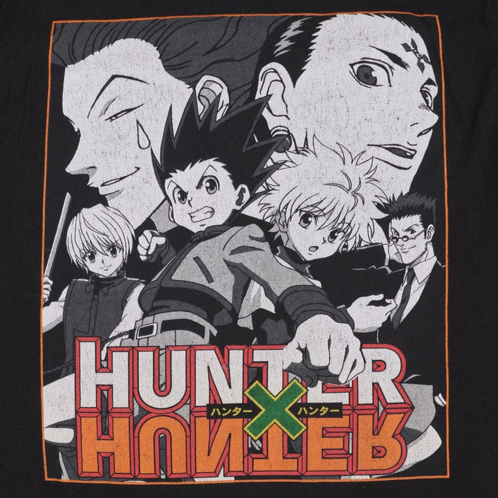 HUNTERxHUNTER Anime Character Print T-Shirt, Men's Size M cotton black type Vintage Second Hand