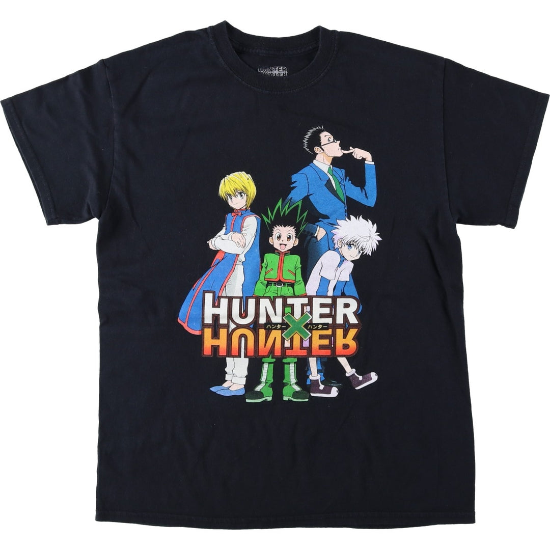 HUNTERxHUNTER Anime Character Print T-Shirt, Men's Size M cotton black type Vintage Second Hand
