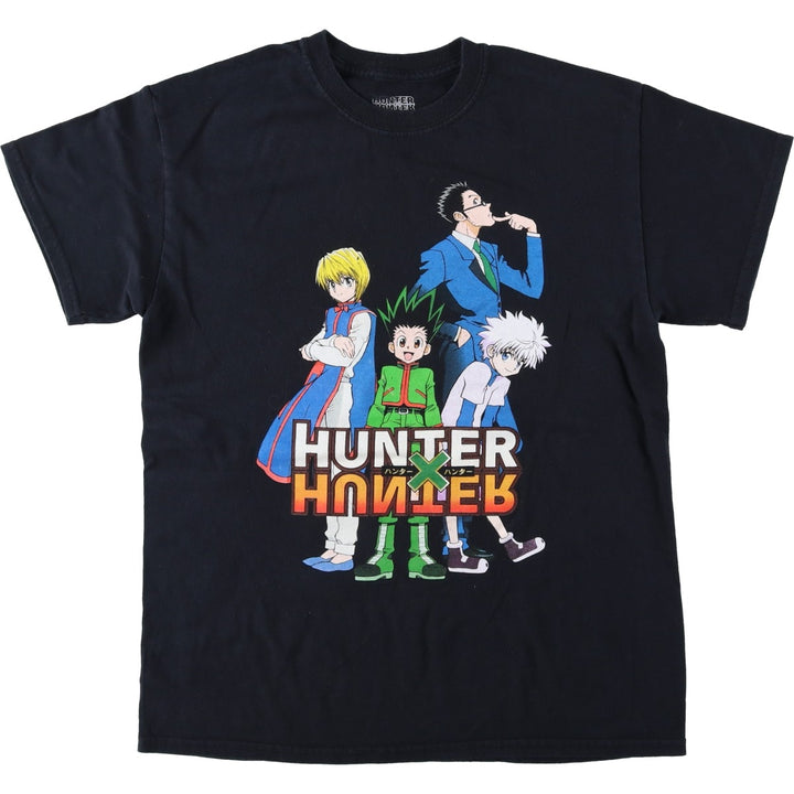 HUNTERxHUNTER Anime Character Print T-Shirt, Men's Size M cotton black type Vintage Second Hand