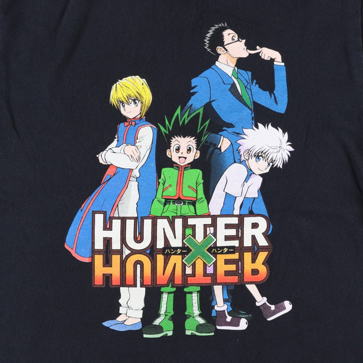 HUNTERxHUNTER Anime Character Print T-Shirt, Men's Size M cotton black type Vintage Second Hand