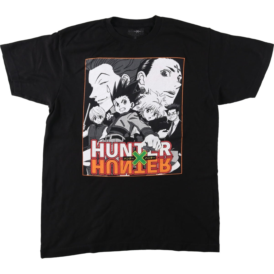 HUNTERxHUNTER Anime Character Print T-Shirt, Men's Size L cotton black type Vintage Second Hand