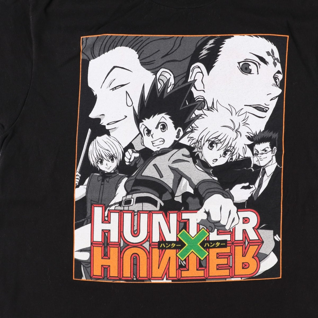 HUNTERxHUNTER Anime Character Print T-Shirt, Men's Size L cotton black type Vintage Second Hand