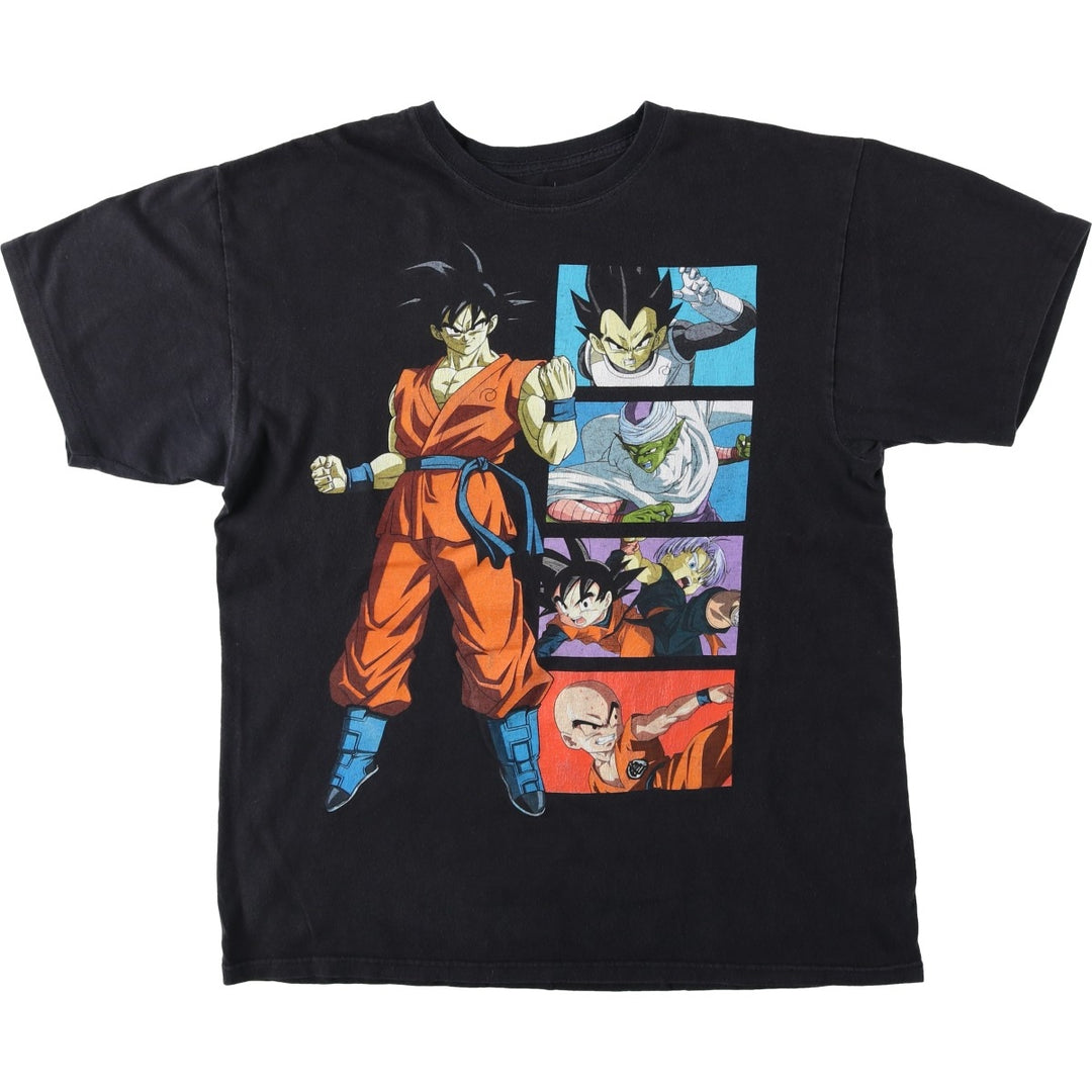 DRAGONBALL SUPER Anime Character Print T-Shirt (Men's Size L) cotton black type Vintage Second Hand