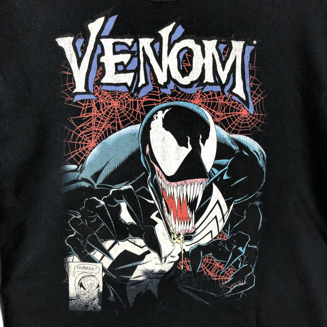 Marvel VENOM Character Print T-Shirt, Men's L size cotton black type Vintage Second Hand