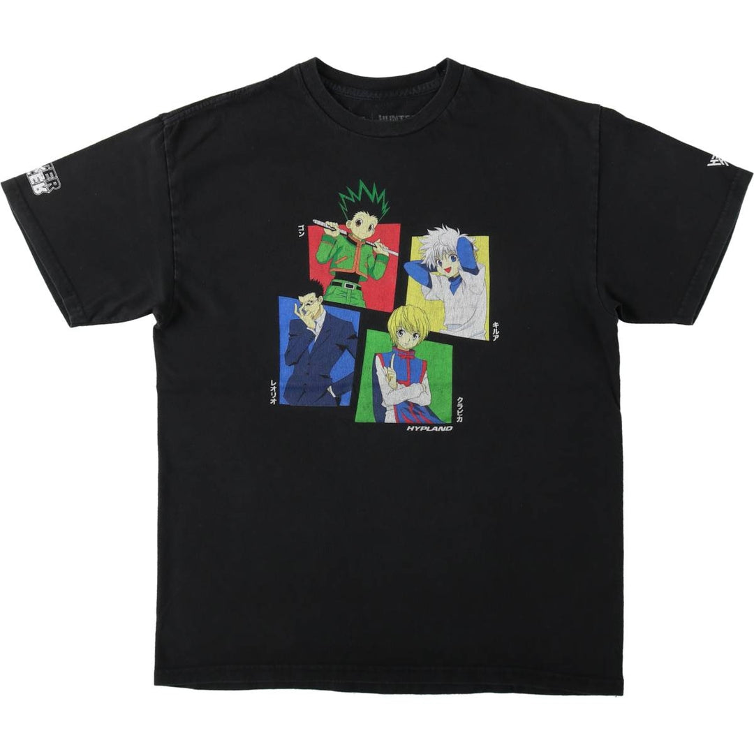 HUNTERxHUNTER Anime Character Print T-Shirt, Men's Size M unclear black type Vintage Second Hand