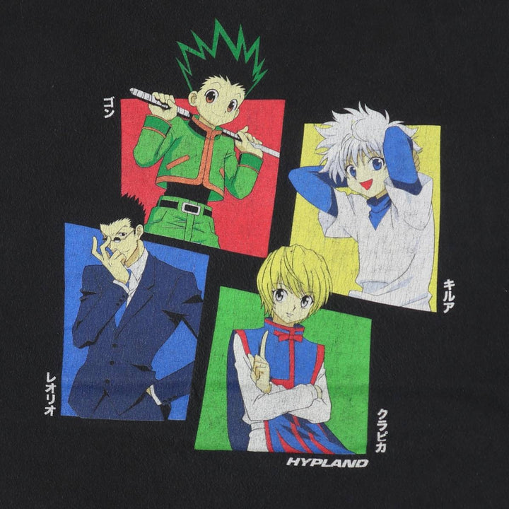 HUNTERxHUNTER Anime Character Print T-Shirt, Men's Size M unclear black type Vintage Second Hand