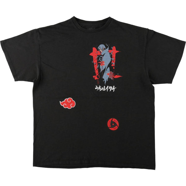 NARUTO SHIPPUDEN Naruto Shippuden Uchiha Itachi Anime Character Print T-Shirt Men's XL cotton black type Vintage Second Hand