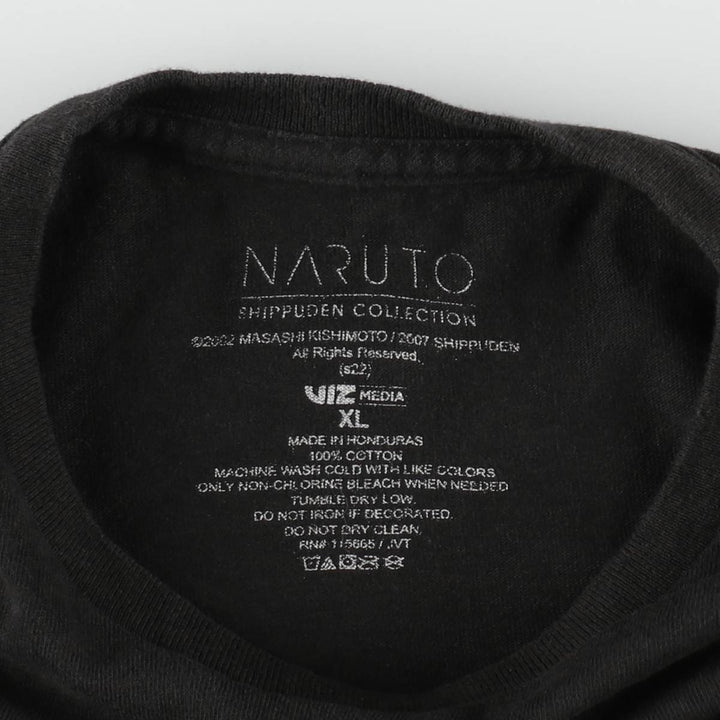 NARUTO SHIPPUDEN Naruto Shippuden Uchiha Itachi Anime Character Print T-Shirt Men's XL cotton black type Vintage Second Hand