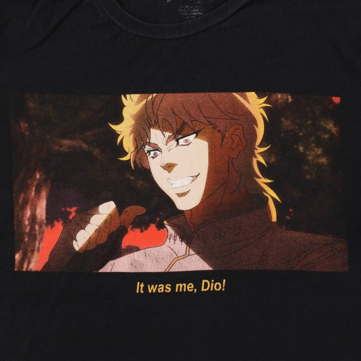 JoJo's Bizarre Adventure Dio Brando Anime Character Print T-Shirt (Men's Size M) cotton black type Vintage Second Hand