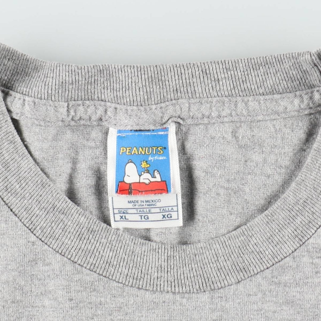 Alstyle Apparel & Activewear PEANUTS Character Print T-Shirt (Men's XL equivalent) cotton gray type Vintage Second Hand