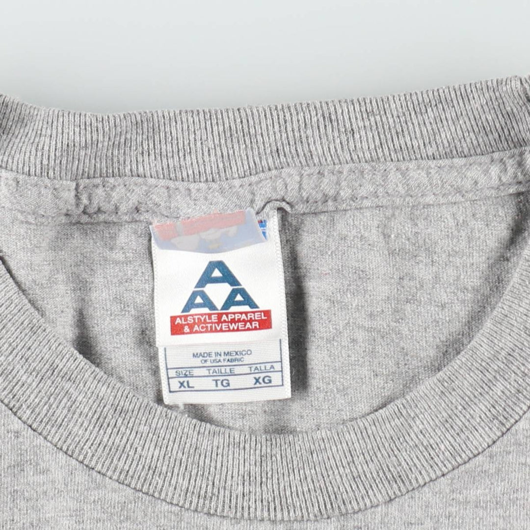Alstyle Apparel & Activewear PEANUTS Character Print T-Shirt (Men's XL equivalent) cotton gray type Vintage Second Hand