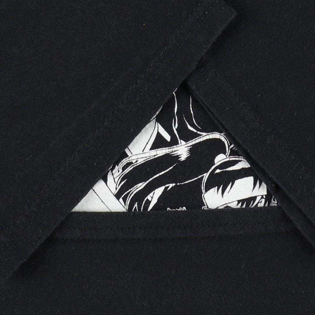 INUYASHA Inuyasha Anime Character Print T-Shirt Men's L size cotton black type Vintage Second Hand