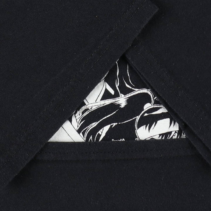 INUYASHA Inuyasha Anime Character Print T-Shirt Men's L size cotton black type Vintage Second Hand