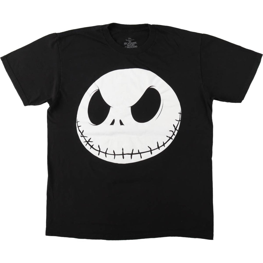 The Nightmare Before Christmas Character Print T-Shirt (Men's Size L) cotton black type Vintage Second Hand