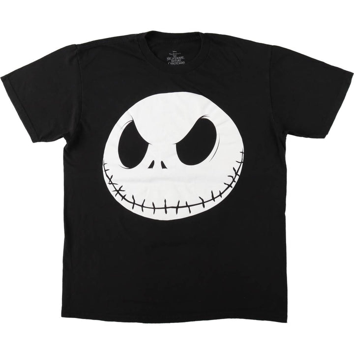 The Nightmare Before Christmas Character Print T-Shirt (Men's Size L) cotton black type Vintage Second Hand