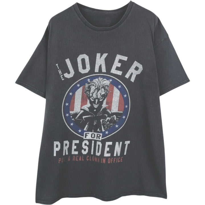 BATMAN Joker American flag pattern character print T-shirt, men's size XL. unclear black type Vintage Second Hand