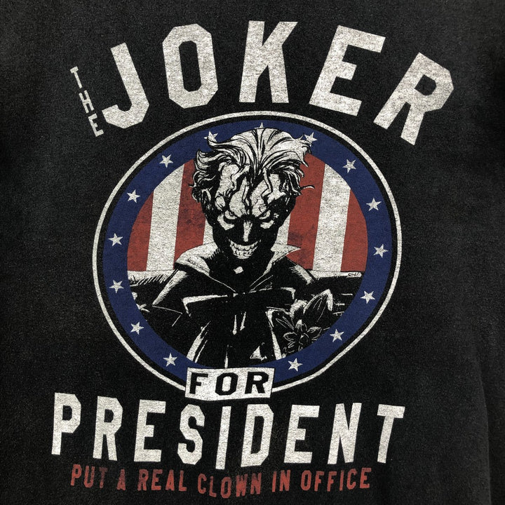 BATMAN Joker American flag pattern character print T-shirt, men's size XL. unclear black type Vintage Second Hand
