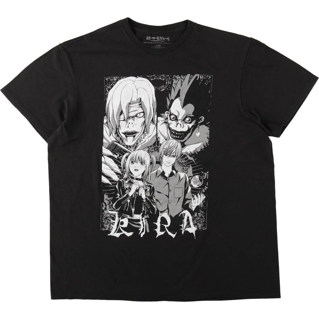 DEATH NOTE Anime Character Print T-Shirt Men's Size L cotton black type Vintage Second Hand