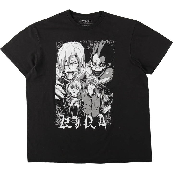 DEATH NOTE Anime Character Print T-Shirt Men's Size L cotton black type Vintage Second Hand