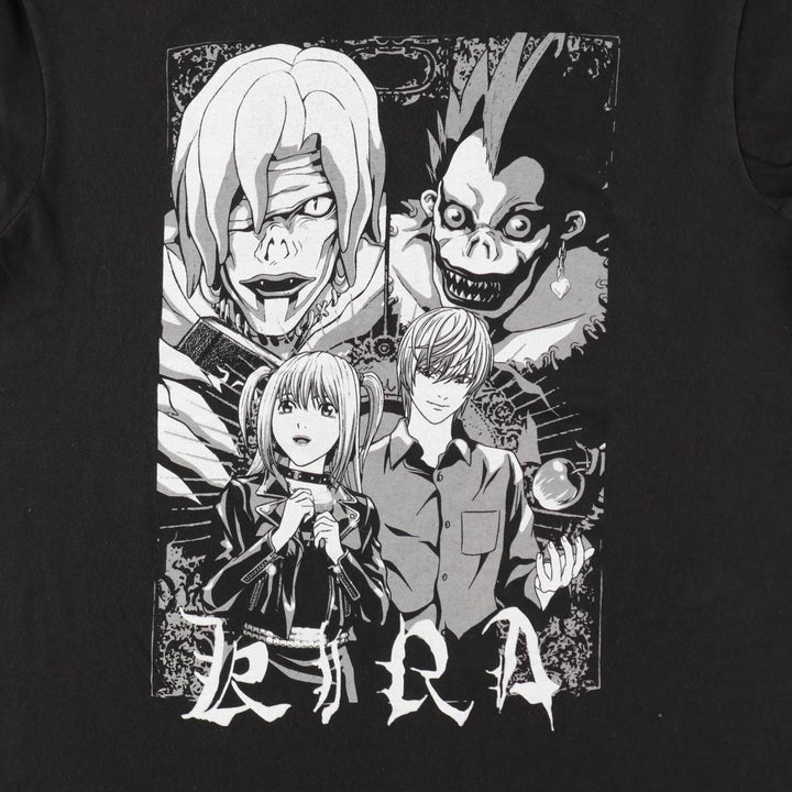 DEATH NOTE Anime Character Print T-Shirt Men's Size L cotton black type Vintage Second Hand