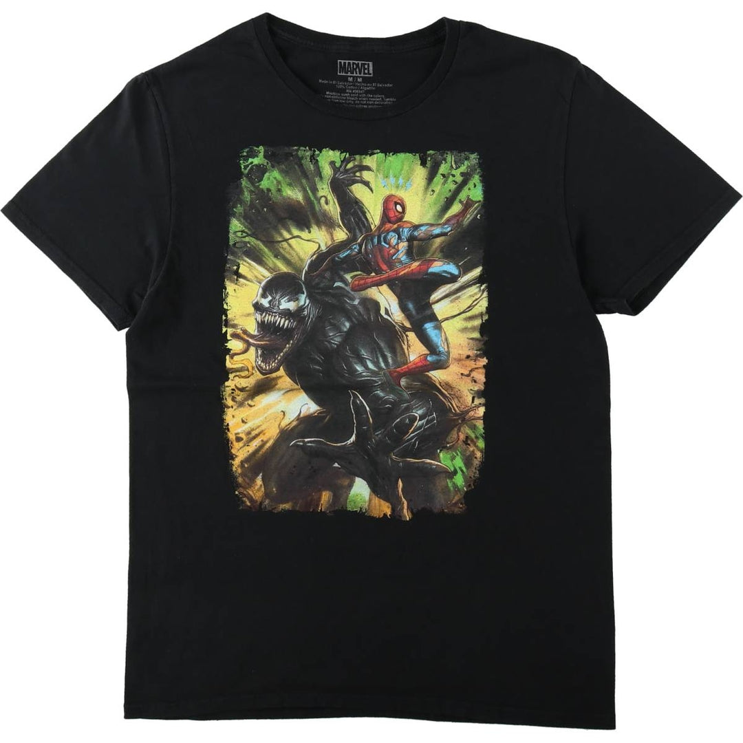 Marvel Spider-Man Venom Character Print T-Shirt, Men's Size M (approx.) cotton black type Vintage Second Hand