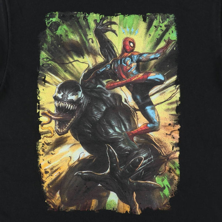 Marvel Spider-Man Venom Character Print T-Shirt, Men's Size M (approx.) cotton black type Vintage Second Hand