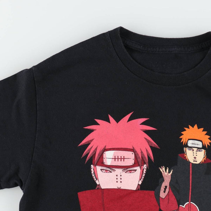 NARUTO SHIPPUDEN Pain Anime Character Print T-Shirt (Men's Size S) cotton black type Vintage Second Hand