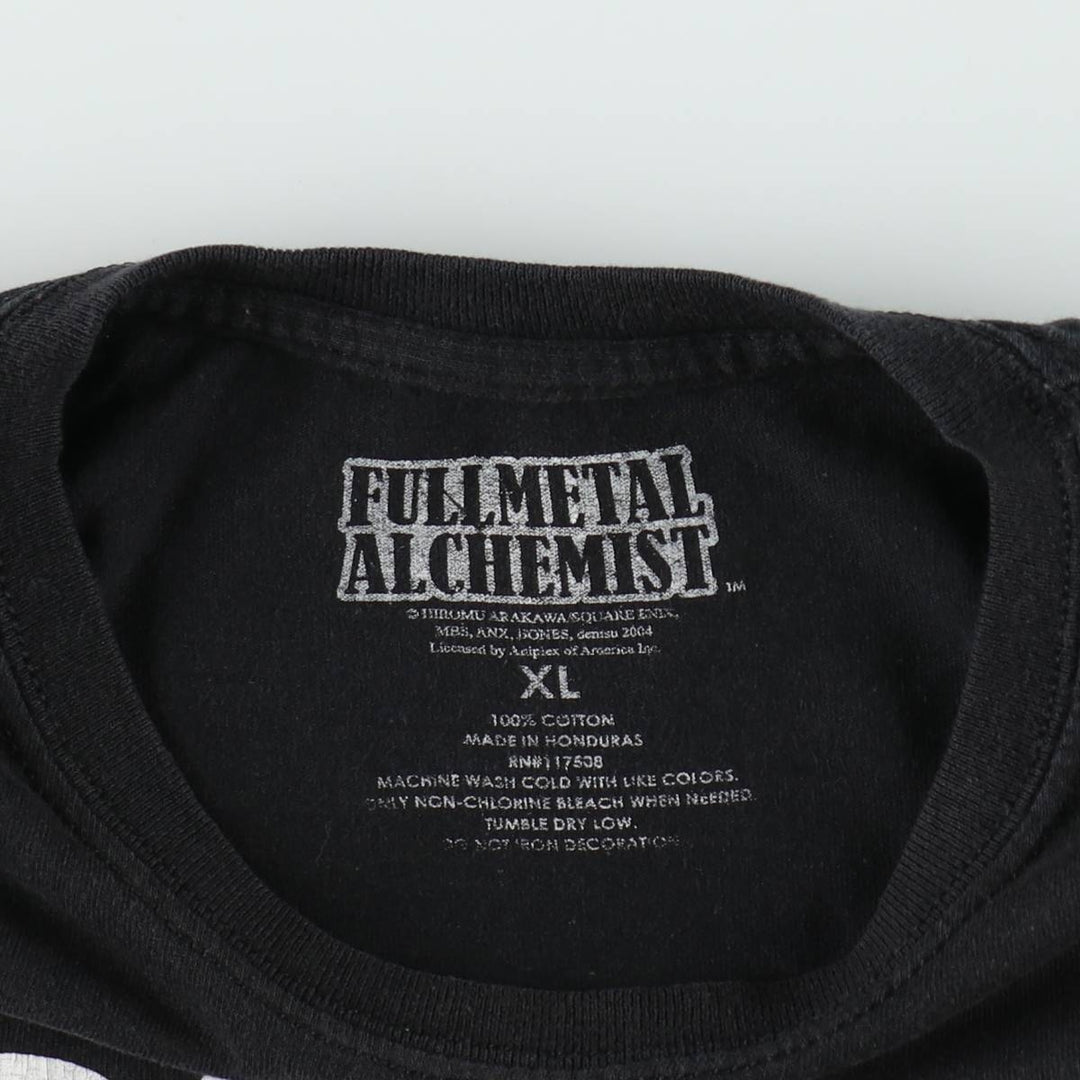 FULLMETAL ALCHEMIST Anime Character Print T-Shirt (Men's XL equivalent) cotton black type Vintage Second Hand