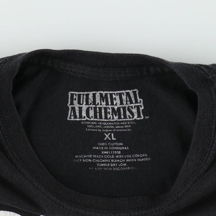 FULLMETAL ALCHEMIST Anime Character Print T-Shirt (Men's XL equivalent) cotton black type Vintage Second Hand