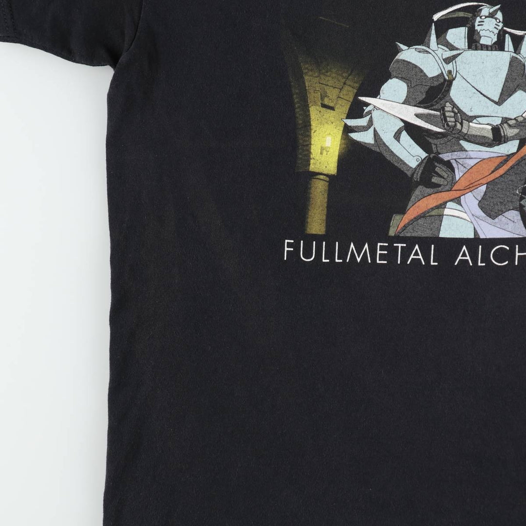 FULLMETAL ALCHEMIST Anime Character Print T-Shirt (Men's XL equivalent) cotton black type Vintage Second Hand