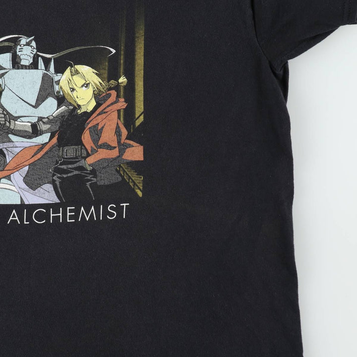 FULLMETAL ALCHEMIST Anime Character Print T-Shirt (Men's XL equivalent) cotton black type Vintage Second Hand
