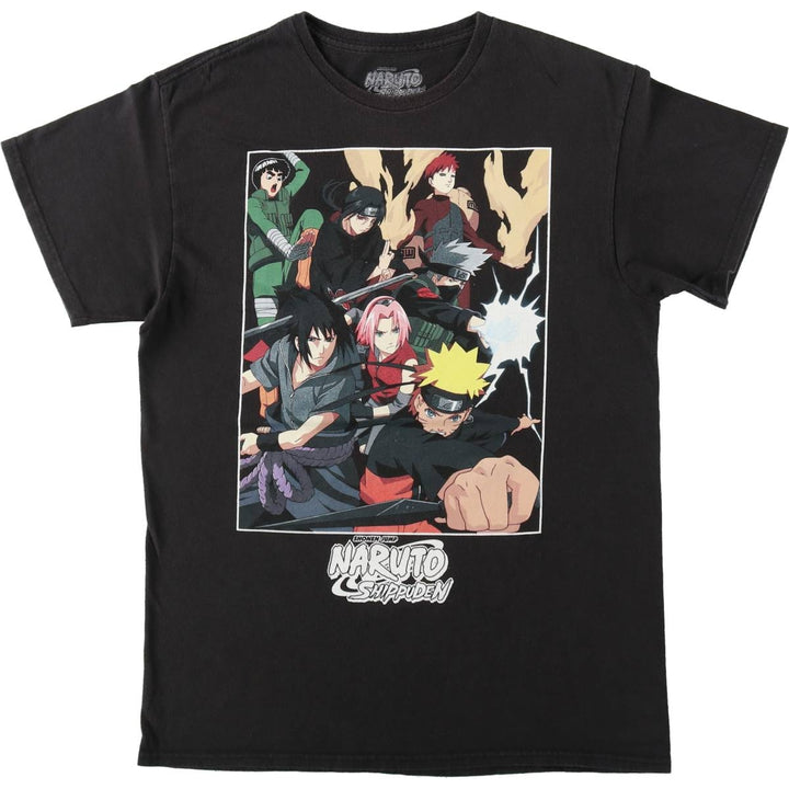 NARUTO SHIPPUDEN Naruto Shippuden Anime Character Print T-Shirt Men's M Size cotton black type Vintage Second Hand