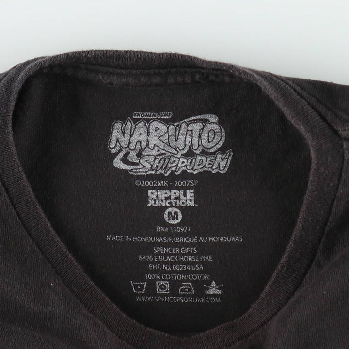 NARUTO SHIPPUDEN Naruto Shippuden Anime Character Print T-Shirt Men's M Size cotton black type Vintage Second Hand