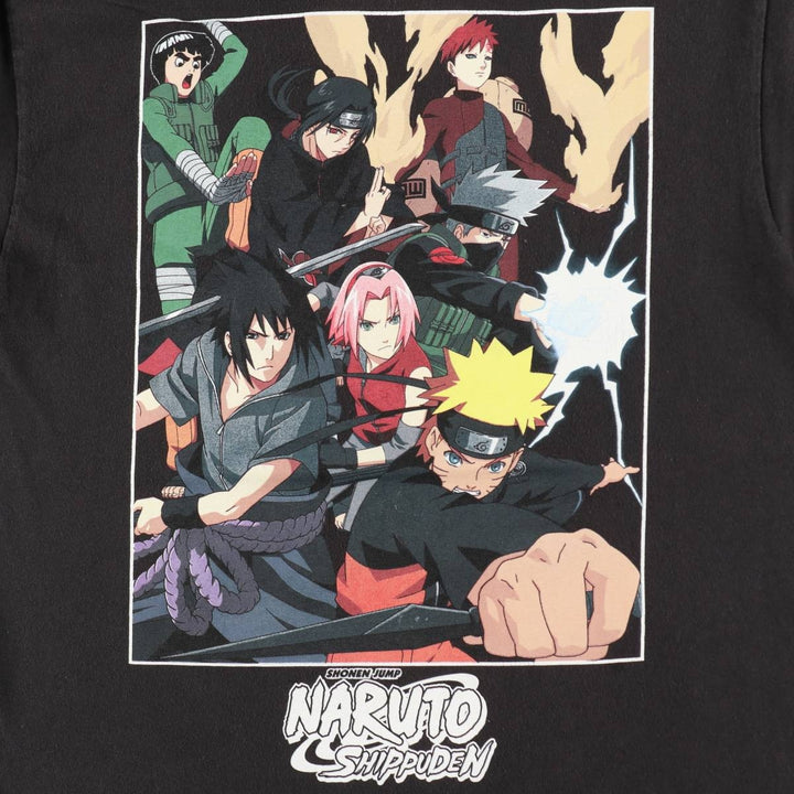 NARUTO SHIPPUDEN Naruto Shippuden Anime Character Print T-Shirt Men's M Size cotton black type Vintage Second Hand
